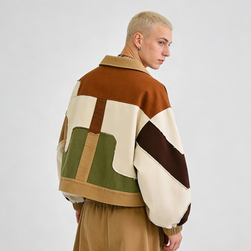 Custom Cargo Tech Patchwork Frayed Jacket | Technicalwear Patchwork | 90% Cotton 10% Polyester | Custom Streetwear