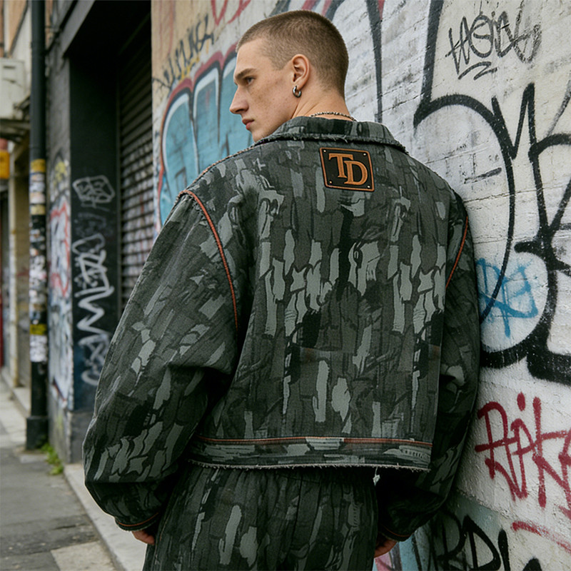 Custom Cargo Tech Digital Print Riveted Jacket