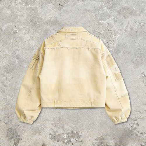 Custom Cargo Tech Patchwork Frayed Jacket | Technicalwear Patchwork | Distressed | Custom Streetwear