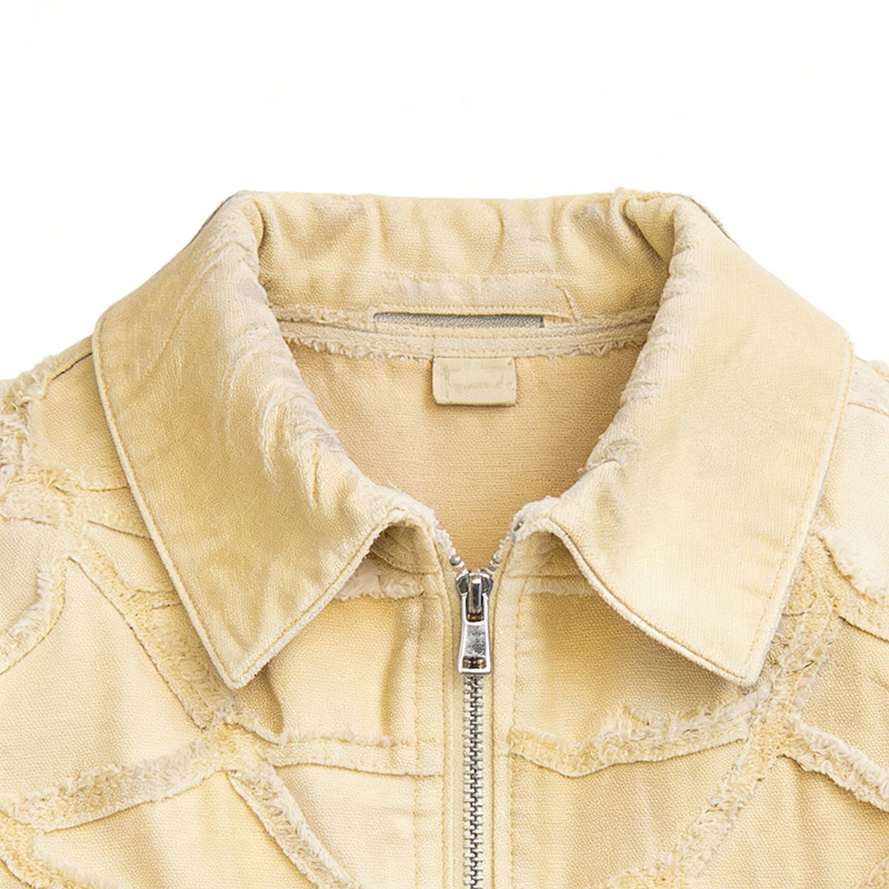 Custom Cargo Tech Patchwork Frayed Jacket