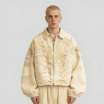 Custom Cargo Tech Patchwork Frayed Jacket | Technicalwear Patchwork | Distressed | Custom Streetwear