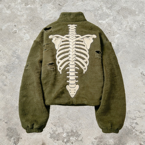 Custom Tech Cargo Patchwork Distressed Jacket | Technicalwear Utility | Applique Embroidery | Custom Streetwear