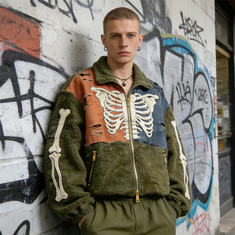 Custom Tech Cargo Patchwork Distressed Jacket