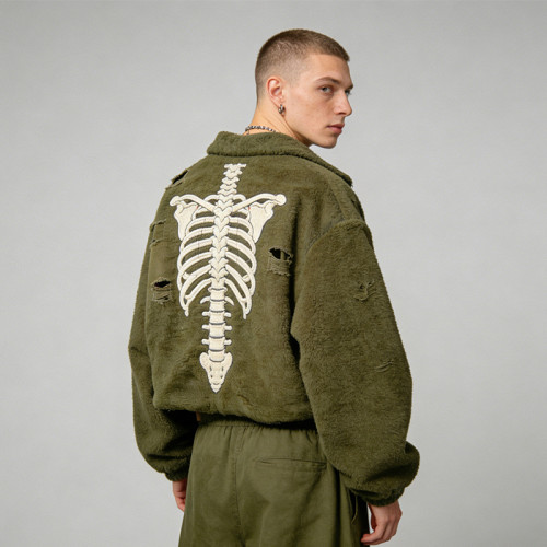 Custom Tech Cargo Patchwork Distressed Jacket | Technicalwear Utility | Applique Embroidery | Custom Streetwear