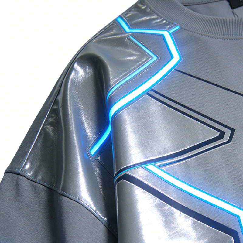 Custom Cyber Tech Digital Print Spray T-shirt