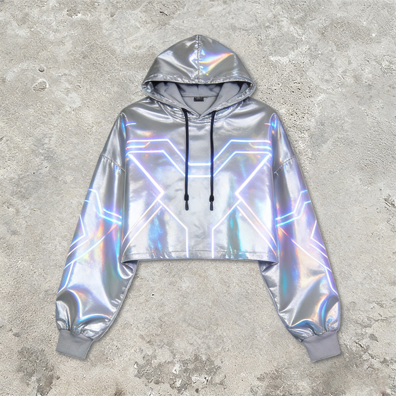 Custom Cyber Holographic Reflective Hoodie