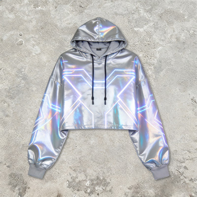 Custom Cyber Holographic Reflective Hoodie | Techwear | Custom Streetwear
