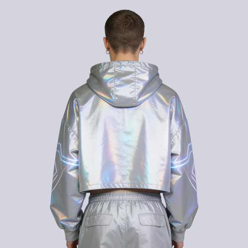 Custom Cyber Holographic Reflective Hoodie | Techwear | Custom Streetwear