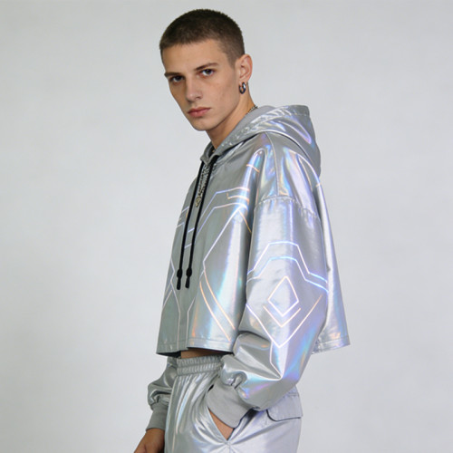 Custom Cyber Holographic Reflective Hoodie | Techwear | Custom Streetwear