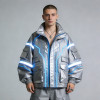 Custom Cyber Tech Metallic Reflective Cargo Jacket | Techwear | Custom Streetwear | ODM OEM