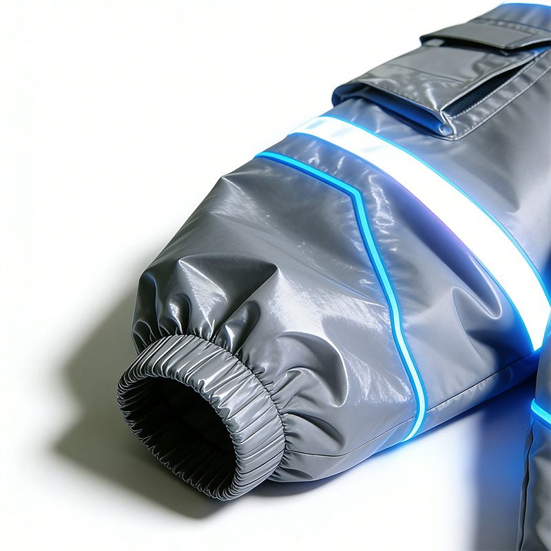 Custom Cyber Tech Metallic Reflective Cargo Jacket