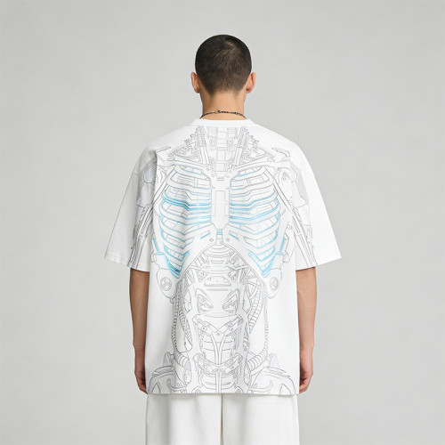 Custom Cyber Tech Digital Print T-shirt | Techwear | Custom Streetwear | OEM ODM