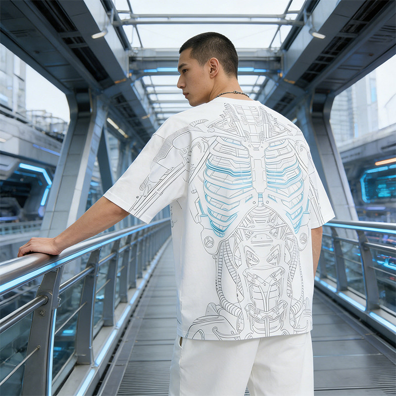 Custom Cyber Tech Digital Print T-shirt