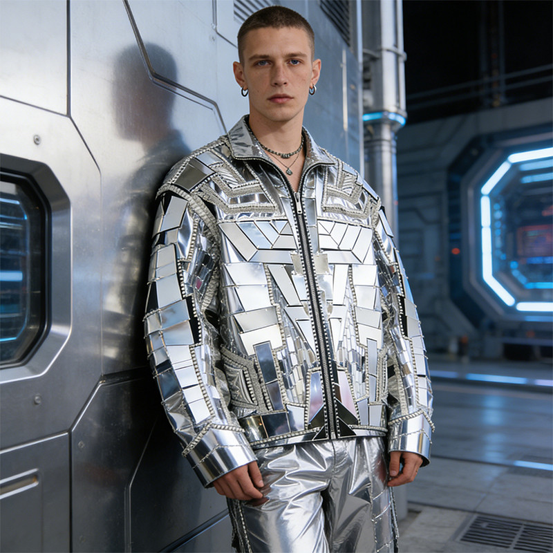 Custom Cyber Tech Mirror Patch Jacket