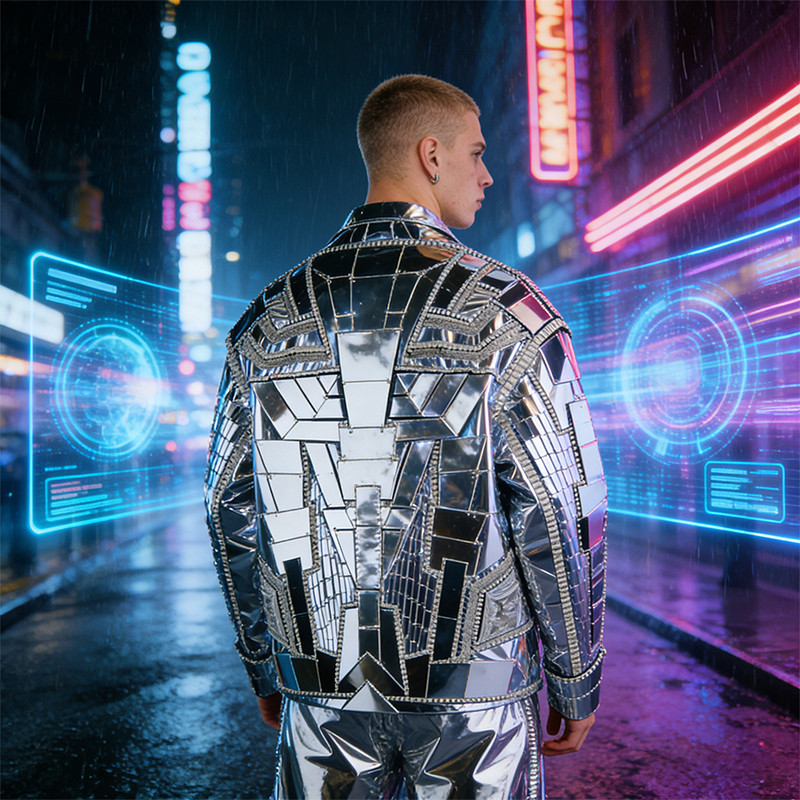 Custom Cyber Tech Mirror Patch Jacket