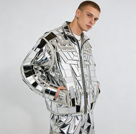 Custom Cyber Tech Mirror Patch Jacket | Techwear | Custom Streetwear | ODM OEM