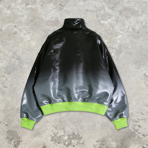 Custom Cyber Tech Gradient PU Gel Print Jacket | Techwear | Custom Streetwear | ODM OEM