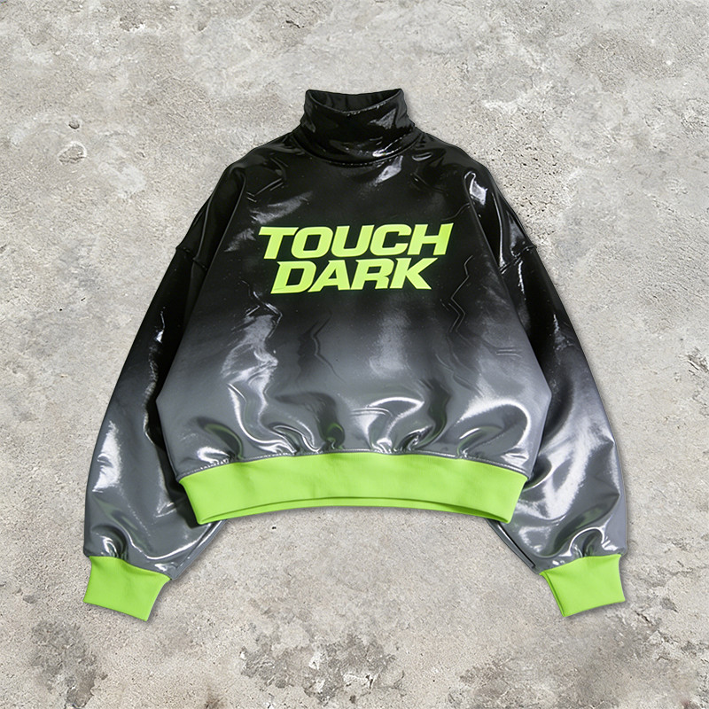 Custom Cyber Tech Gradient PU Gel Print Jacket