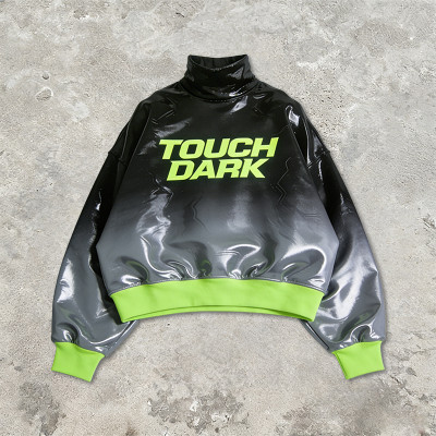 Custom Cyber Tech Gradient PU Gel Print Jacket | Techwear | Custom Streetwear | ODM OEM