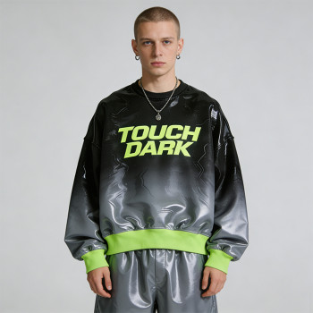 Custom Cyber Tech Gradient PU Gel Print Jacket | Techwear | Custom Streetwear | ODM OEM