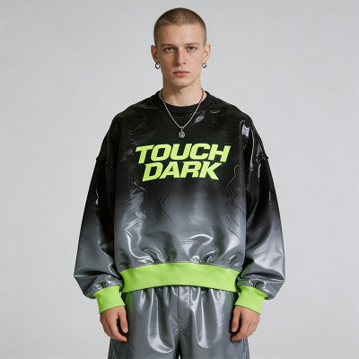 Custom Cyber Tech Gradient PU Gel Print Jacket | Techwear | Custom Streetwear | ODM OEM