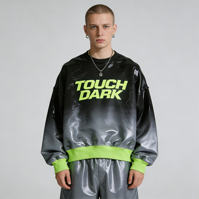 Custom Cyber Tech Gradient PU Gel Print Jacket | Techwear | Custom Streetwear | ODM OEM