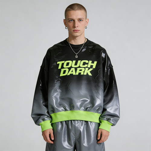 Custom Cyber Tech Gradient PU Gel Print Jacket | Techwear | Custom Streetwear | ODM OEM