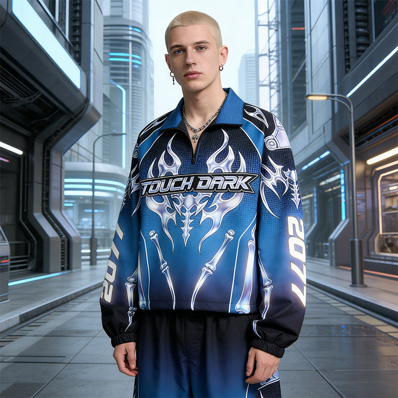 Custom Cyber Tech Heat Transfer Reflective Jacket