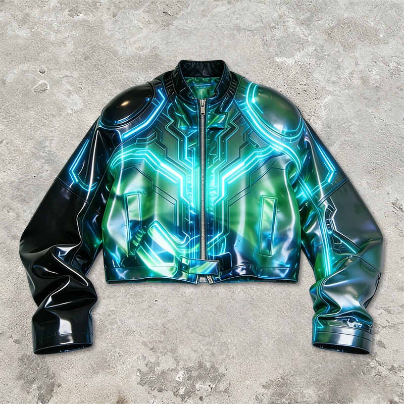 Custom Cyber Tech Iridescent Reflective Jacket