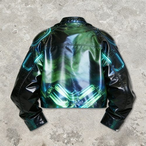 Custom Cyber Tech Iridescent Reflective Jacket | Techwear | Holographic | Custom Streetwear | ODM OEM