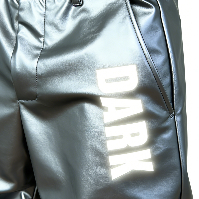 Custom Cyber Metallic 3D Pleated Reflective Pants