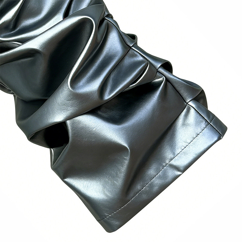 Custom Cyber Metallic 3D Pleated Reflective Pants