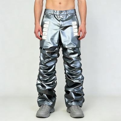 Custom Cyber Metallic 3D Pleated Reflective Pants | Techwear | Custom Streetwear | ODM OEM