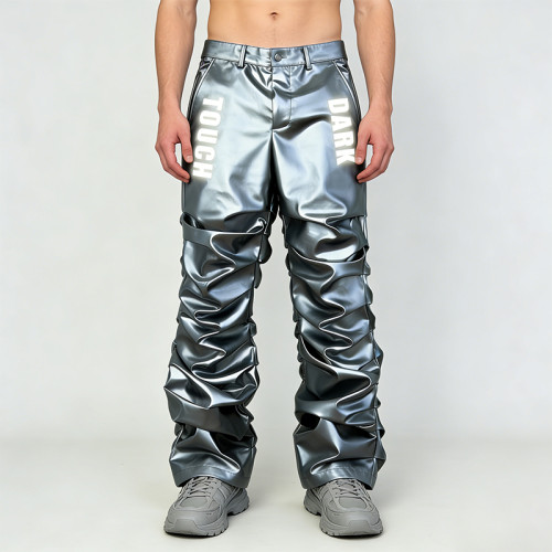 Custom Cyber Metallic 3D Pleated Reflective Pants | Techwear | Custom Streetwear | ODM OEM