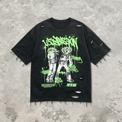 Custom Punk Delic Distressed Frayed T-shirt | Screen Print | Punk Streetwear | New Design