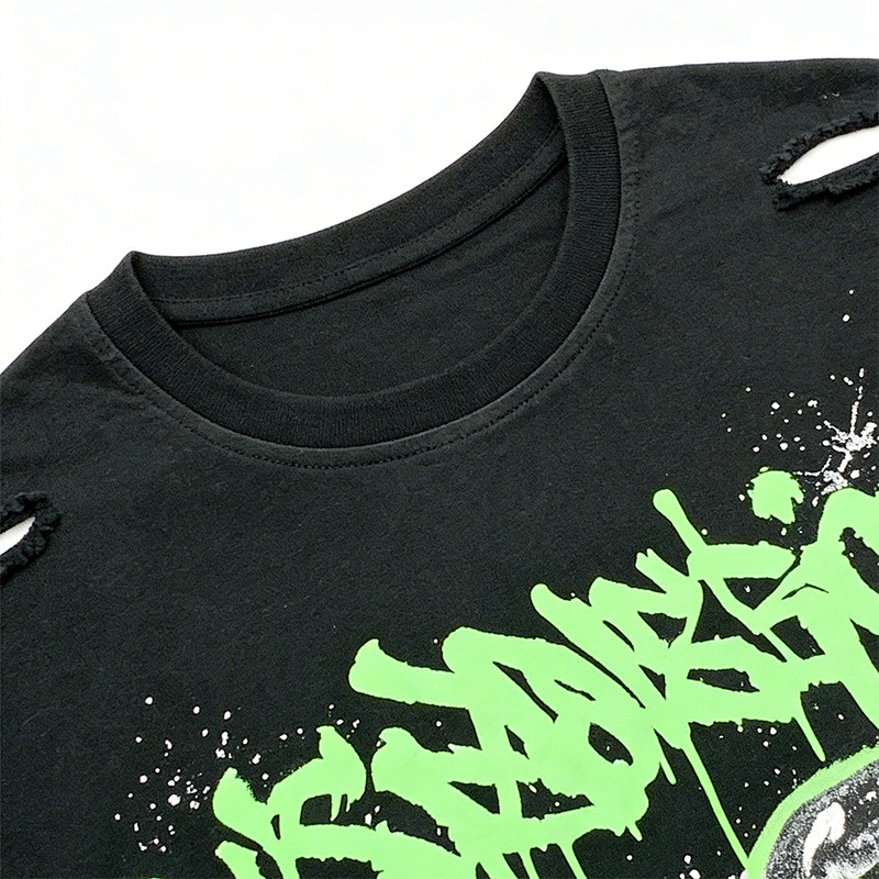 Custom Punk Delic Distressed Frayed T-shirt