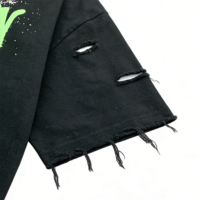 Custom Punk Delic Distressed Frayed T-shirt