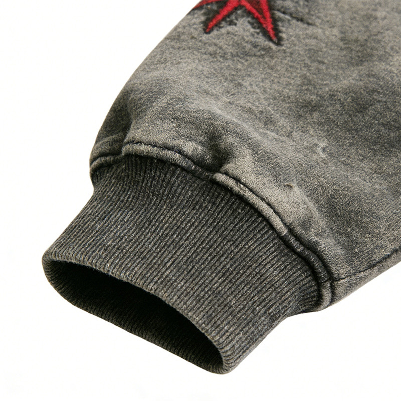 Custom Punk Washed Distressed Digital Print T-shirt