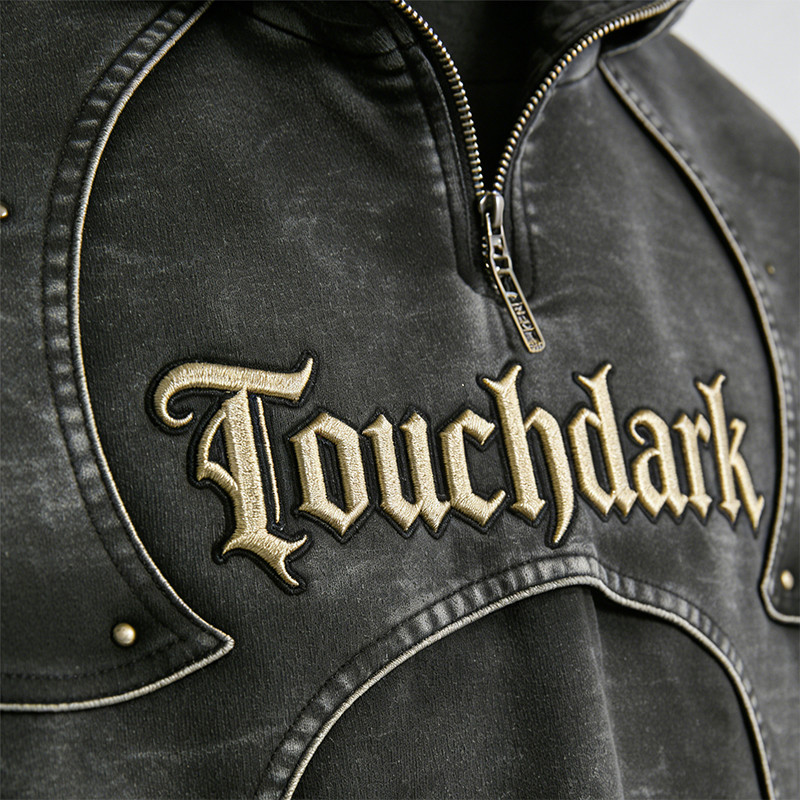 Custom Punk Delic Studded Applique Hoodie