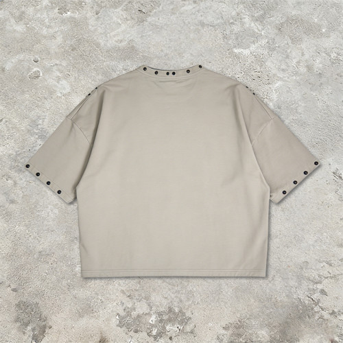 Custom Punk Delic Studded Embroidered T-shirt | Punk Streetwear | Custom Streetwear | OEM Factory