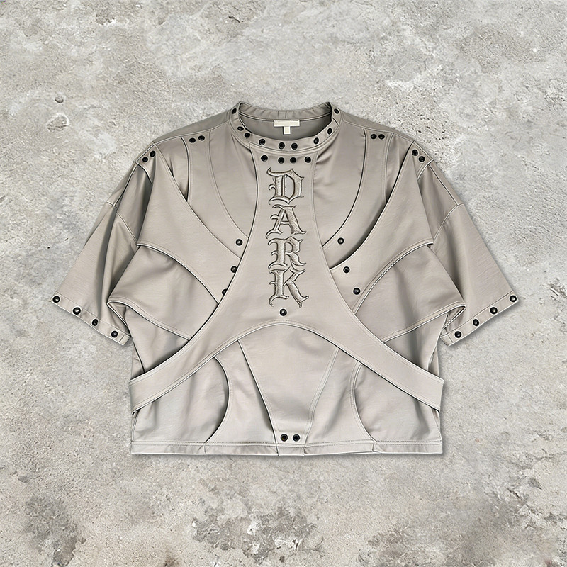 Custom Punk Delic Studded Embroidered T-shirt