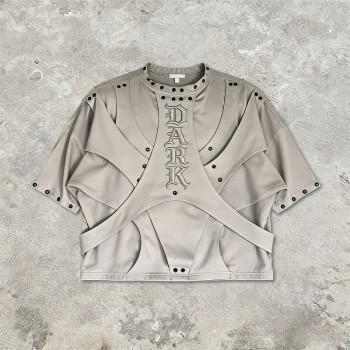 Custom Punk Delic Studded Embroidered T-shirt | Punk Streetwear | Custom Streetwear | OEM Factory