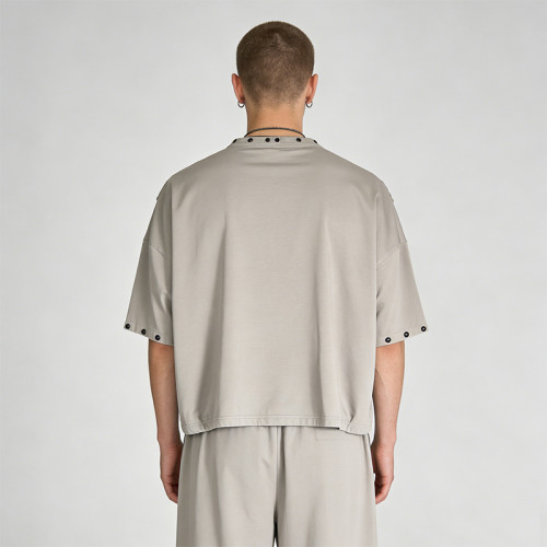 Custom Punk Delic Studded Embroidered T-shirt | Punk Streetwear | Custom Streetwear | OEM Factory