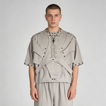 Custom Punk Delic Studded Embroidered T-shirt | Punk Streetwear | Custom Streetwear | OEM Factory