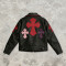 Custom Punk Delic Studded Patch Frayed PU Jacket | Punk Streetwear | 100% PU Leather | Custom Streetwear | OEM ODM