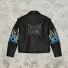 Custom Punk Digital Print Embossed PU Jacket | Punk Streetwear | Studded | Custom Streetwear | OEM Factory