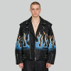 Custom Punk Digital Print Embossed PU Jacket | Punk Streetwear | Studded | Custom Streetwear | OEM Factory