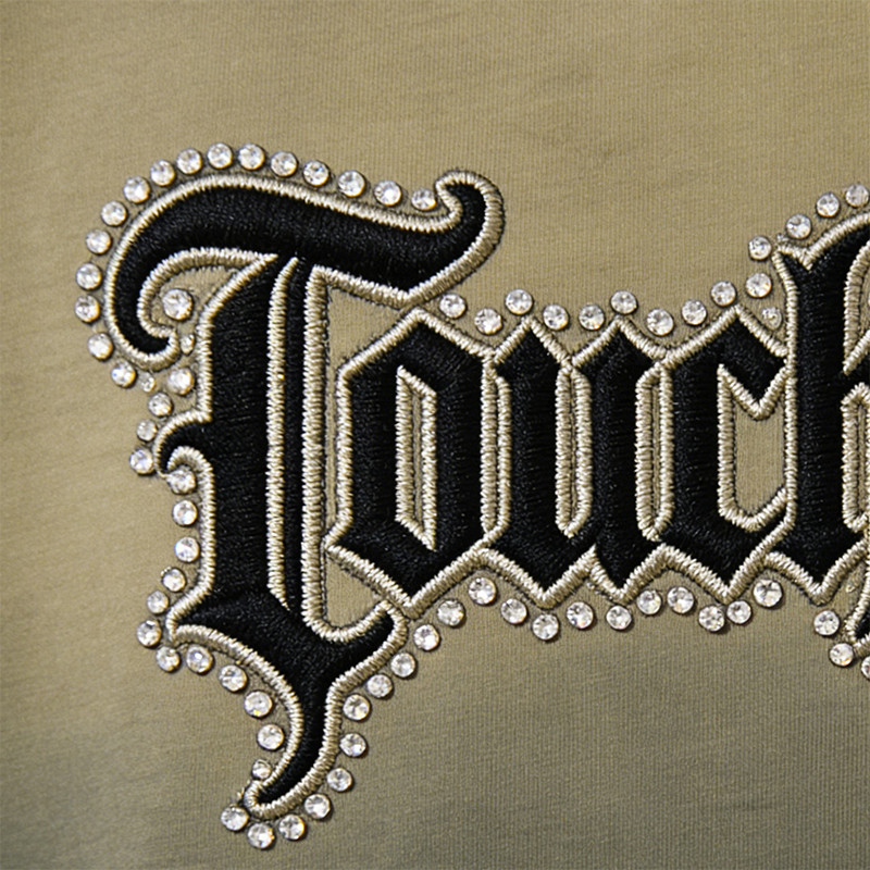 Vintage Gradient Washed Studded Applique T-shirt