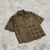 2026 New Design Vintage Patchwork Rubber Print Shirts | Vintage Streetwear | Frayed | Streetwear Manufacturer