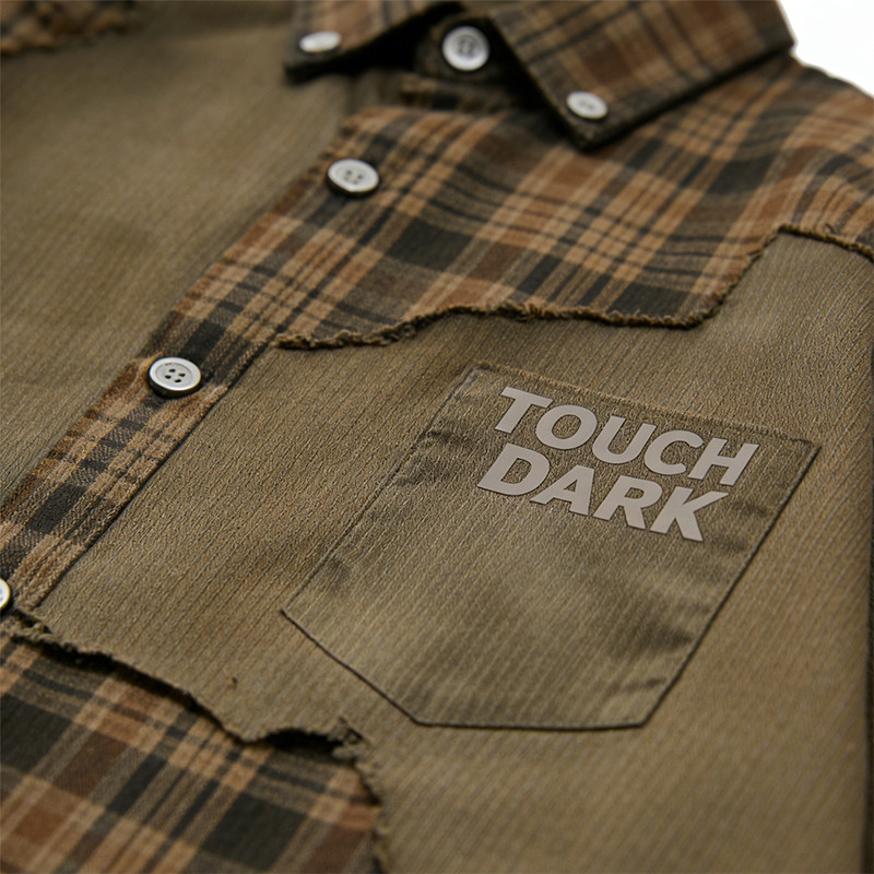 Vintage Patchwork Rubber Print Shirts